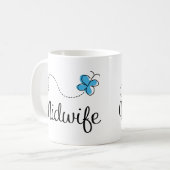 Geschenk-Idee für Hebamme (Schmetterling) Kaffeetasse (Vorderseite Links)