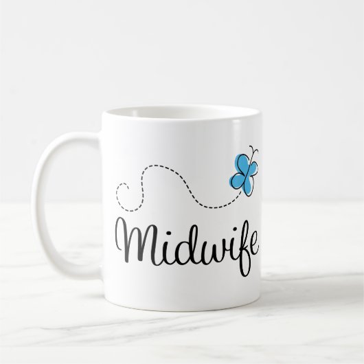 Geschenk-Idee für Hebamme (Schmetterling) Kaffeetasse (Links)