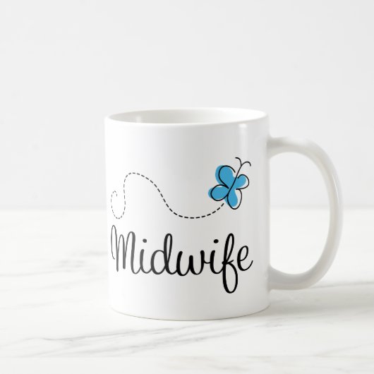Geschenk-Idee für Hebamme (Schmetterling) Kaffeetasse (Rechts)