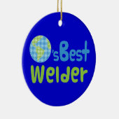 Geschenk-Idee für Schweißer (Welten am besten) Keramik Ornament (Rechts)