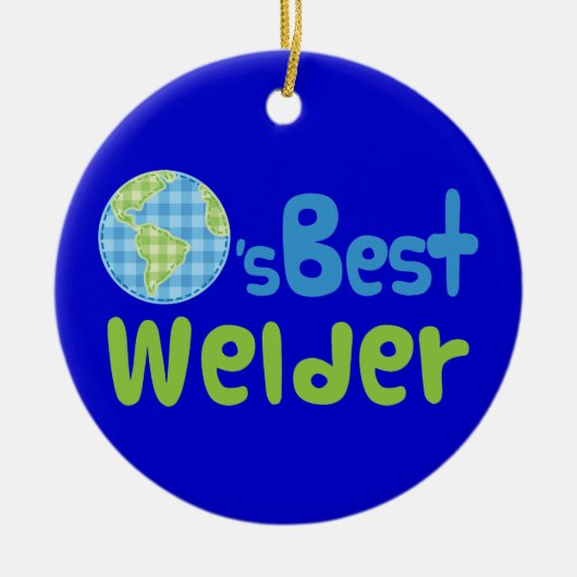 Geschenk-Idee für Schweißer (Welten am besten) Keramik Ornament (Vorne)