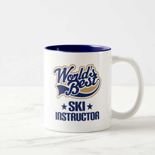 Geschenk-Idee für Ski-Lehrer (Welten am besten) Zweifarbige Tasse (Rechts)