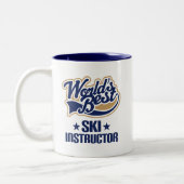 Geschenk-Idee für Ski-Lehrer (Welten am besten) Zweifarbige Tasse (Links)