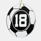 Geschenk-Idee Fußball-Jersey-Zahl-18 Keramik Ornament (Links)