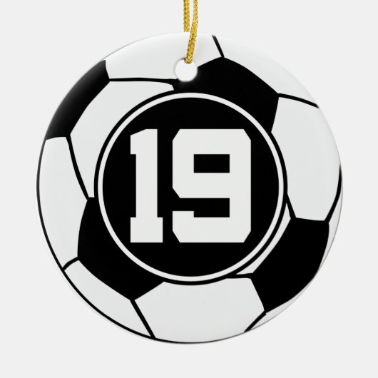 Geschenk-Idee Fußball-Jersey-Zahl-19 Keramik Ornament (Vorne)