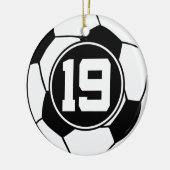 Geschenk-Idee Fußball-Jersey-Zahl-19 Keramik Ornament (Links)