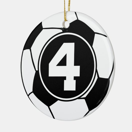 Geschenk-Idee Fußball-Jersey-Zahl-4 Keramik Ornament (Links)