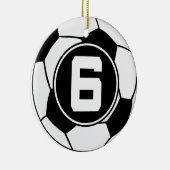 Geschenk-Idee Fußball-Jersey-Zahl-6 Keramik Ornament (Rechts)