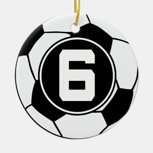 Geschenk-Idee Fußball-Jersey-Zahl-6 Keramik Ornament (Vorne)