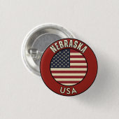 Geschenk im Stil des Nebraska Cornhusker State Button (Vorne & Hinten)