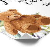 Geschenk & Karten Bärengrün Eukalyptus Babydusche Poster (Ecke)