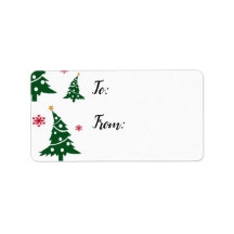 Geschenk-Labels mit Tanz Grüne Weihnachtsbaume