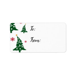 Geschenk-Labels mit Tanz Grüne Weihnachtsbaume Adressaufkleber
