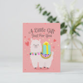 Geschenk Lama Postkarte (Stehend Vorderseite)