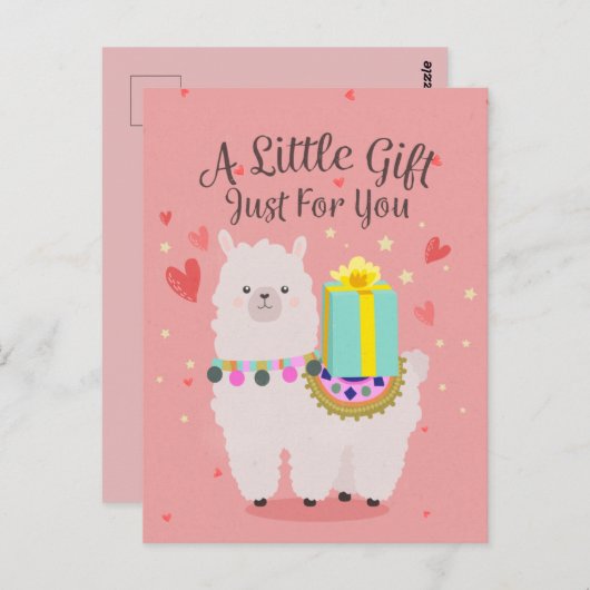 Geschenk Llama Postkarte (Vorne/Hinten)