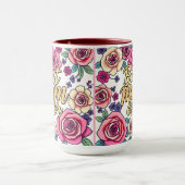 Geschenk Luxus Floral Modern Collection Tasse (Zentrum)