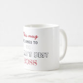 Geschenk Minimalist Best Boss Kaffeetasse (VorderseiteRechts)