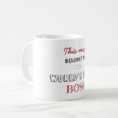 Geschenk Minimalist Best Boss Kaffeetasse (Vorderseite Links)