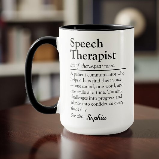 Geschenk mit Definition für Sprachtherapeutin pers Tasse