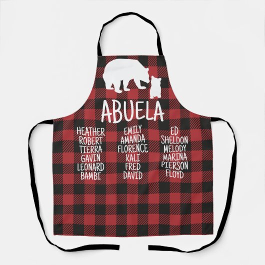 Geschenk mit den Namen der Großmutter Abuela Bear Schürze (Vorderseite)