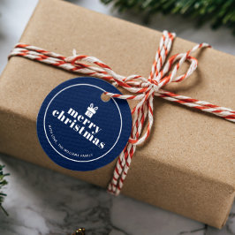 Geschenk mit einem Bow Weihnachtsgeschmack Geschenkanhänger