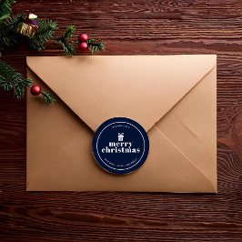 Geschenk mit einem Bow Weihnachtsgeschmack Runder Aufkleber