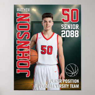 Geschenk mit Foto eines Spielers der Senior-Basket Poster