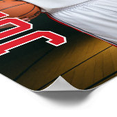 Geschenk mit Foto für Basketballmannschaft Spieler Poster (Ecke)