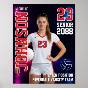 Geschenk mit Foto für Spieler der Senior-Volleybal Poster