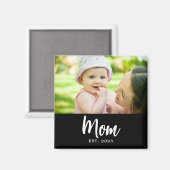 Geschenk mit Foto und Gründungsdatum der Mutter Magnet (Vorderseite/Rückseite)