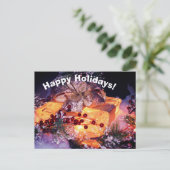 Geschenk mit Gold Bow Weihnachtsfeiertag Postkarte (Stehend Vorderseite)