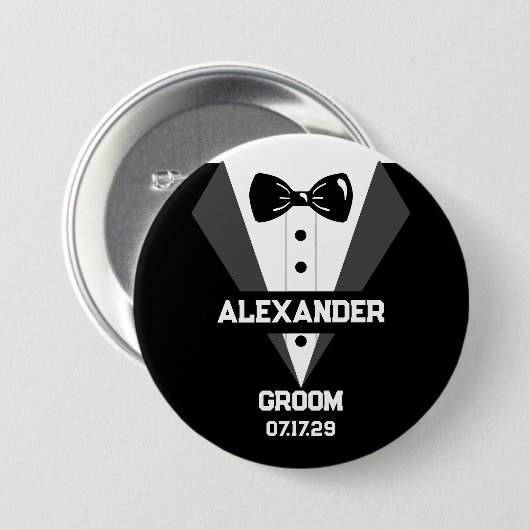 Geschenk mit Individuelle Name und Hochzeitstag Button (Vorne & Hinten)