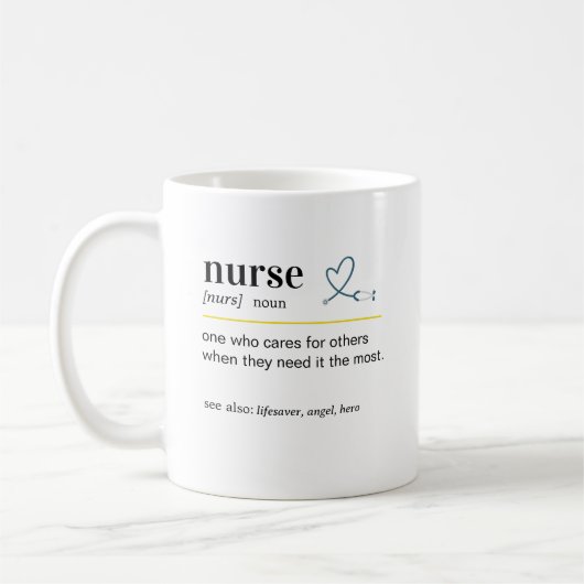 Geschenk mit Pflegedefinition Kaffeetasse (Links)