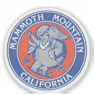 Geschenk mit Vintage-Mammoth-Mountain-Skigebiet-Be Aufkleber