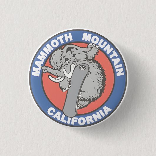 Geschenk mit Vintage-Mammoth-Mountain-Skigebiet-Be Button (Vorderseite)