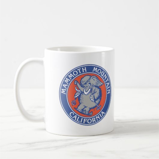 Geschenk mit Vintage-Mammoth-Mountain-Skigebiet-Be Kaffeetasse (Links)