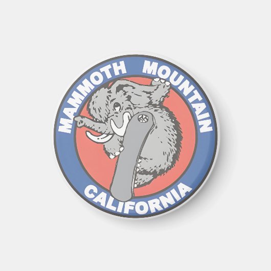 Geschenk mit Vintage-Mammoth-Mountain-Skigebiet-Be Magnet (Vorne)