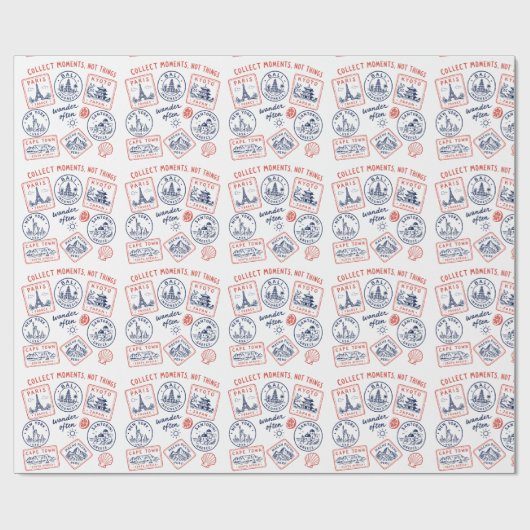 Geschenk mit Vintage-Reisesiegel Geschenkpapier (Flach)
