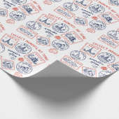 Geschenk mit Vintage-Reisesiegel Geschenkpapier (Ecke)