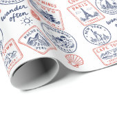 Geschenk mit Vintage-Reisesiegel Geschenkpapier (Rolleneckpunkt)