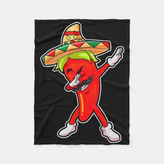 Geschenk Niedlichen Chili Dabbing Pfeffer Mexican Fleecedecke (Vorderseite)