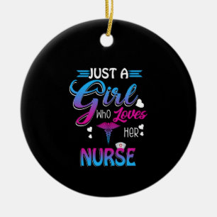 Geschenk  Nur ein Mädchen, das ihre Krankenschwes Keramik Ornament