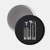Geschenk| Nurse American Flag Nurse Lover Magnet (Vorderseite/Rückseite)