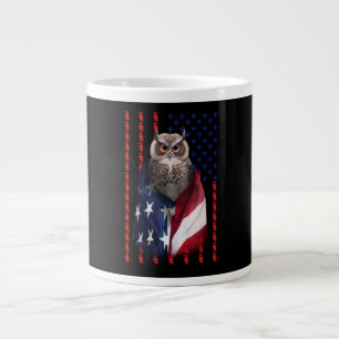 Geschenk  Owl Coole Flagge USA Jumbo-Tasse