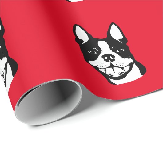 Geschenk-Packpapier Bostons Terrier Geschenkpapier (Rolleneckpunkt)