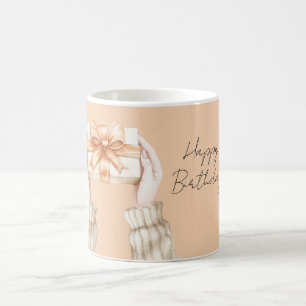 Geschenk Pfirsich Band Schleife Kaffeetasse