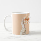 Geschenk Pfirsich Band Schleife Kaffeetasse (Links)