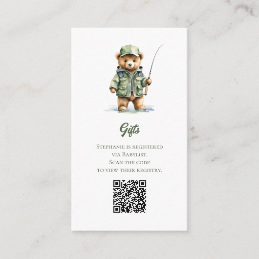 Geschenk Registrierung QR Code Ein wenig Fischer Begleitkarte (Vorderseite)