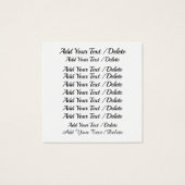 Geschenk, Restaurant, Club, Visitenkarte (Rückseite)