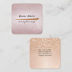Geschenk Rosa und Weiß Glitter Moderne Visitenkart Quadratische Visitenkarte